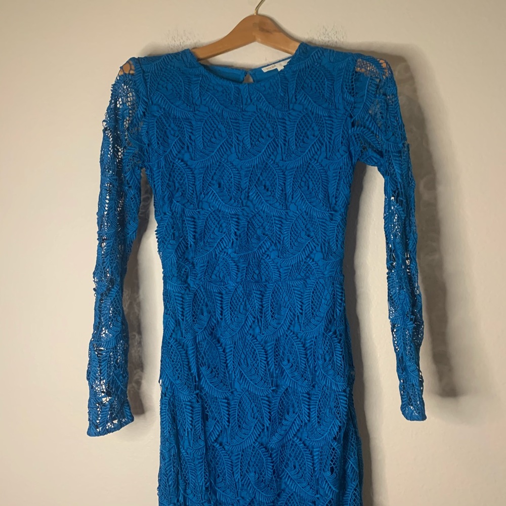 NWT Maje Rosanne Teal Lace Longsleeve Maxi Dress S